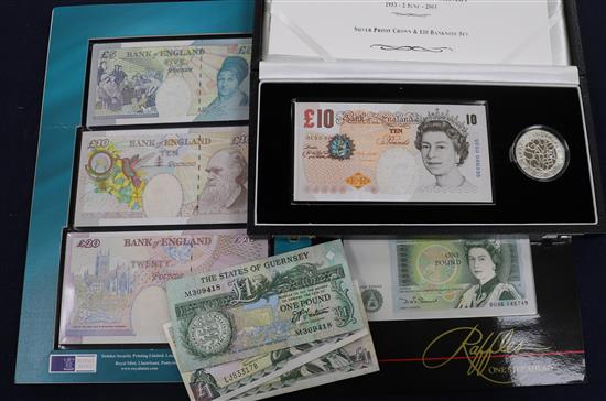 A collection of Queen Elizabeth II banknotes